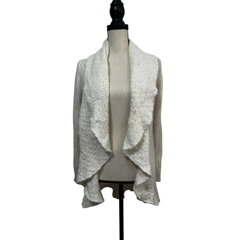 Fashion Forum Cardigan Sweater Womens One Size Alpaca Cream Open Chunky Knit